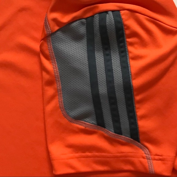 ADIDAS Orange & Grey Short Sleeve Running Shirt! S - Picture 3 of 6